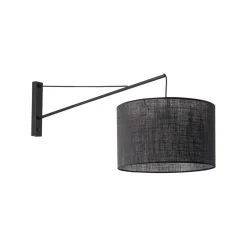 Wandlampe groß T: 1 m B: 38 cm XXL Schwarz E27 Metall Stoff
