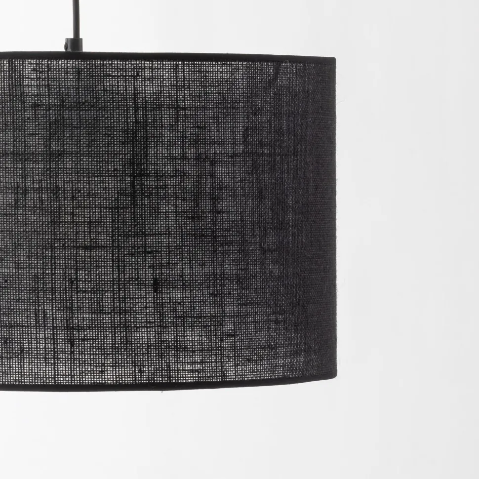 Wandlampe groß T: 1 m B: 38 cm XXL Schwarz E27 Metall Stoff