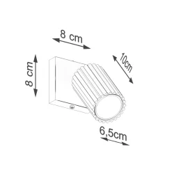 Wandlampe GU10 B: 8 cm klein schwenkbar aus Aluminium in Gold