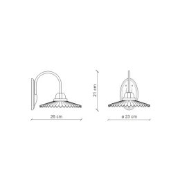 Wandlampe Handarbeit Keramik B: 26 cm E27 Landhausstil