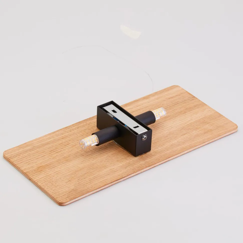 Wandlampe Holz eckig 35 cm flach Modern indirektes Licht