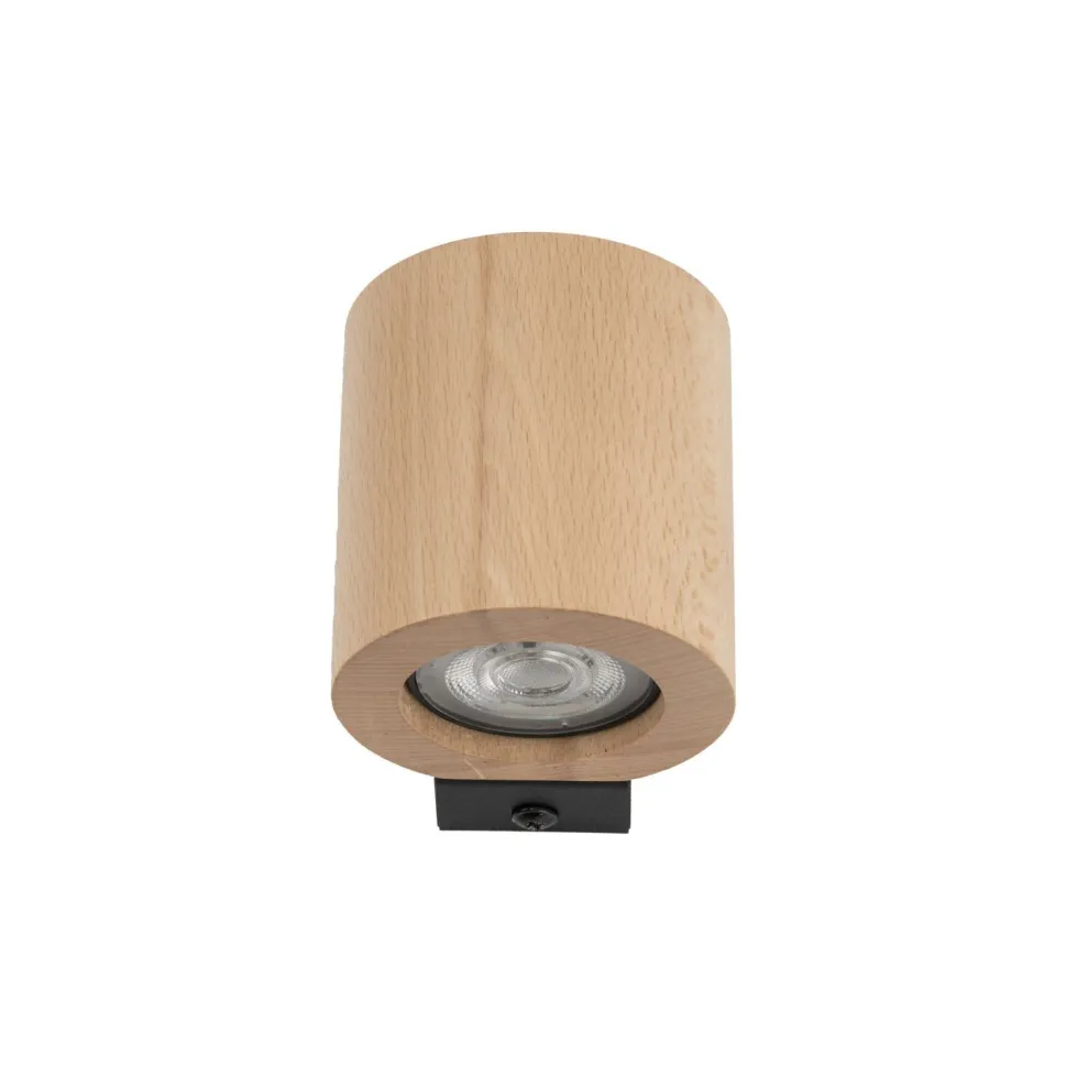 Wandlampe Holz Metall GU10 H: 8,5 cm klein Downlight