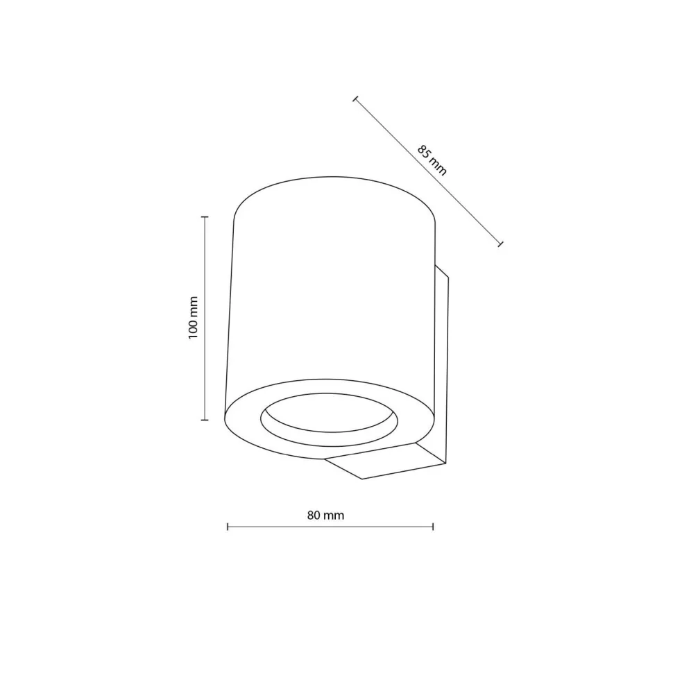 Wandlampe Holz Metall GU10 H: 8,5 cm klein Downlight