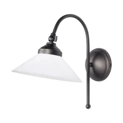 Wandlampe in Bronze matt Weiß E14 Glas Messing schwenkbar