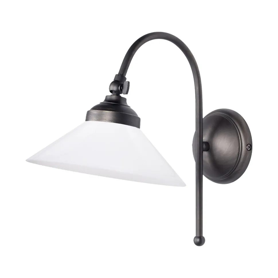 Wandlampe in Bronze matt Weiß E14 Glas Messing schwenkbar