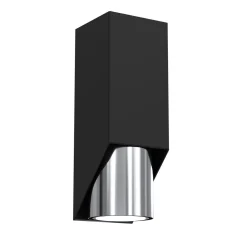 Wandlampe in Schwarz Chrom GU10 stilvoll akzentuiert