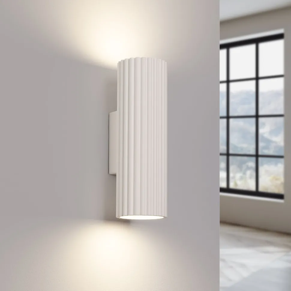 Wandlampe indirekt 2x GU10 H: 20 cm Creme Modern