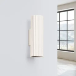 Wandlampe indirekt 2x GU10 H: 20 cm Creme Modern