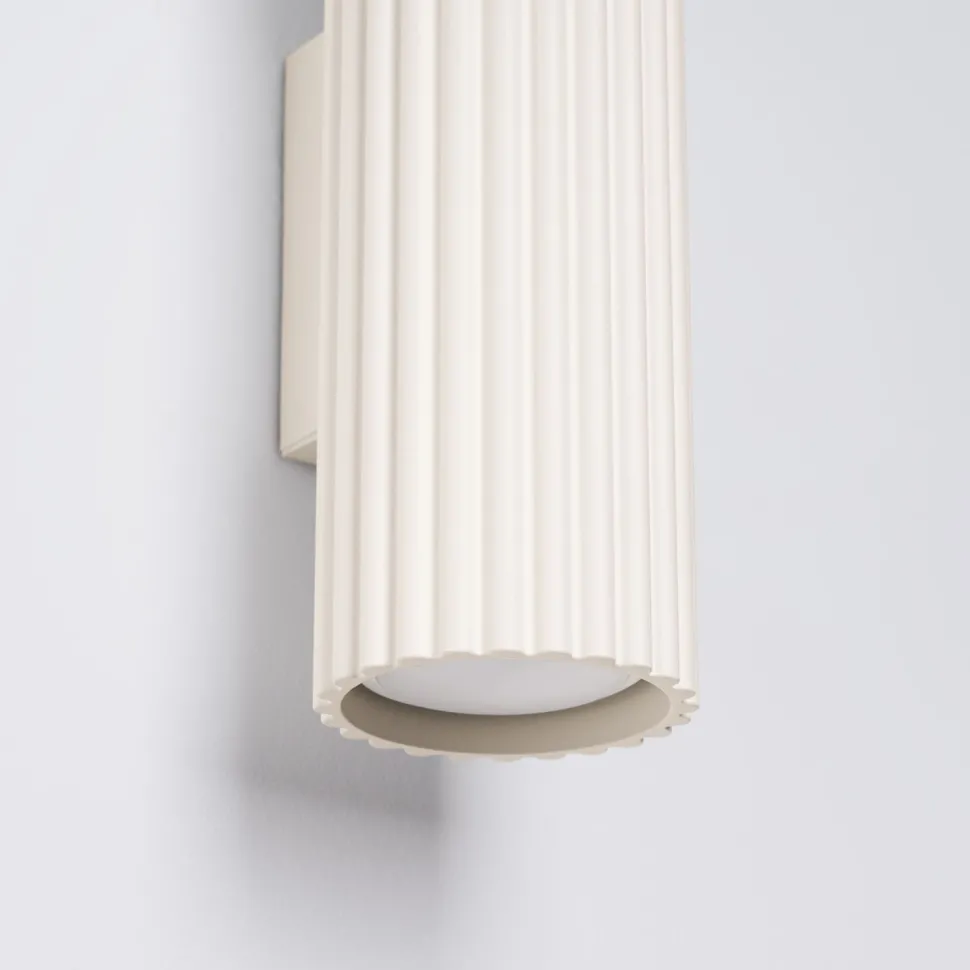 Wandlampe indirekt 2x GU10 H: 20 cm Creme Modern