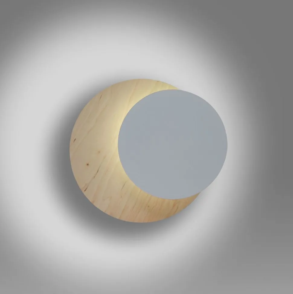 Wandlampe innen Holz Metall G9 rund indirekte