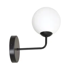 Wandlampe innen Schwarz Weiß Glas Modern E14