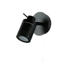 Wandlampe IP44 GU10 Ø 10 cm Schwarz matt verstellbar