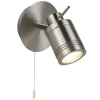 Wandlampe IP44 GU10 in Silber matt Bad mit Schalter