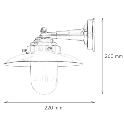 Wandlampe KAVALA Messing Glas IP64 Maritim E27