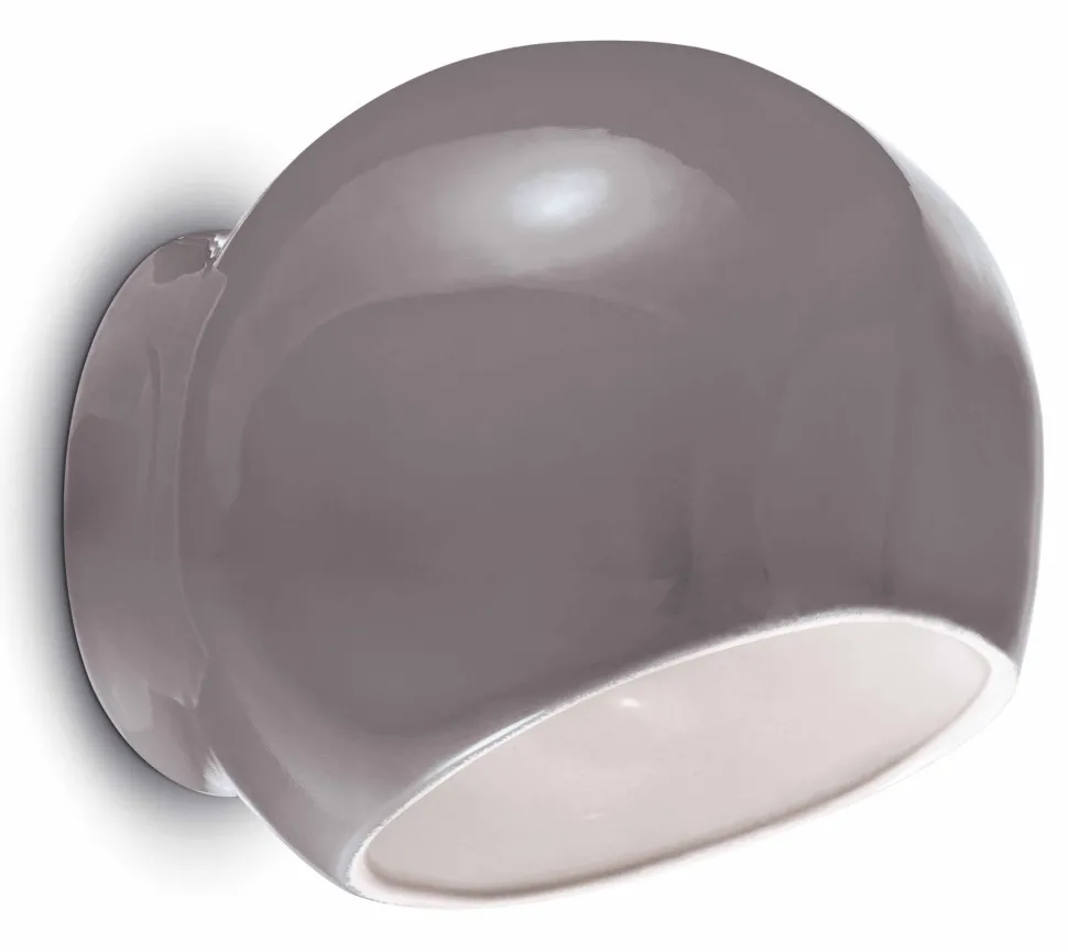 Wandlampe Keramik B: 21 cm Grau E27 rund Retro Design