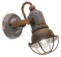 Wandlampe Keramik Metall E14 verstellbar Vintage