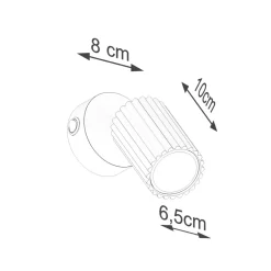 Wandlampe klein B: 8 cm Rot schwenkbar aus Aluminium GU10