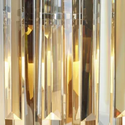 Wandlampe Kristall B: 29 cm Rauchglas Art Déco 2x E14