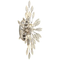 Wandlampe Kristall Metall H: 47 cm in Chrom Klar 4x G9