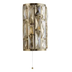 Wandlampe Kristall mit Schalter H: 27 cm Art Déco FRANK