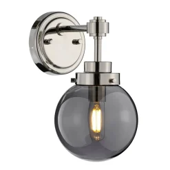 Wandlampe Kugel Schirm Grau Nickel E14 Retro Design