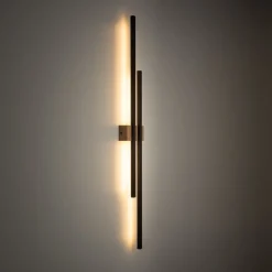 Wandlampe LED 90 cm hoch indirektes Licht 3000 K Metall Holz