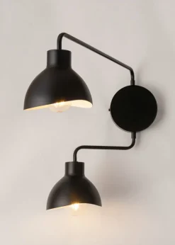 Wandlampe Mehrflammig Schwarz Weiß E27 H:44 cm stilvoll