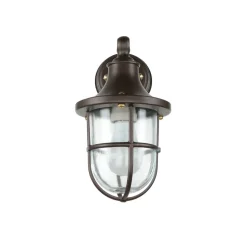 Wandlampe Messing außen IP64 Rostbraun antik Maritim E27