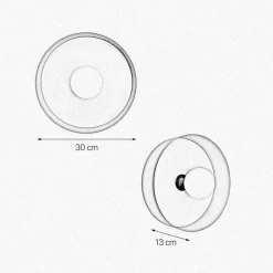 Wandlampe Messing Eisen E27 D: 30 cm rund Schwarz Gold