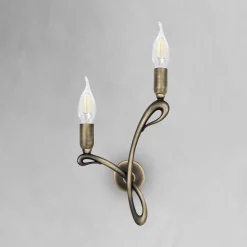 Wandlampe Messing 2-flammig E14 in Bronze matt FIOCCO