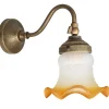 Wandlampe Messing Glas Floral Handarbeit Premium