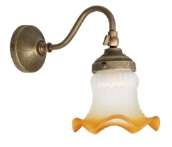 Wandlampe Messing Glas Floral Handarbeit Premium