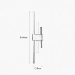 Wandlampe Messing massiv H: 50,5 cm Art Déco für S14d