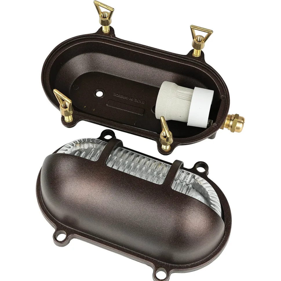 Wandlampe Messing Riffelglas IP64 rostfrei E27 außen