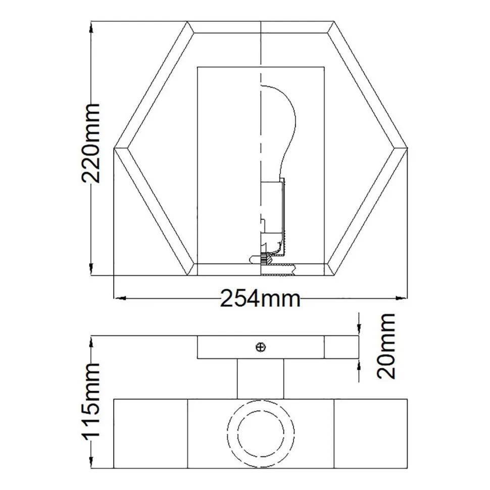 Wandlampe Metall B: 25,4 cm in Schwarz Gold Modern