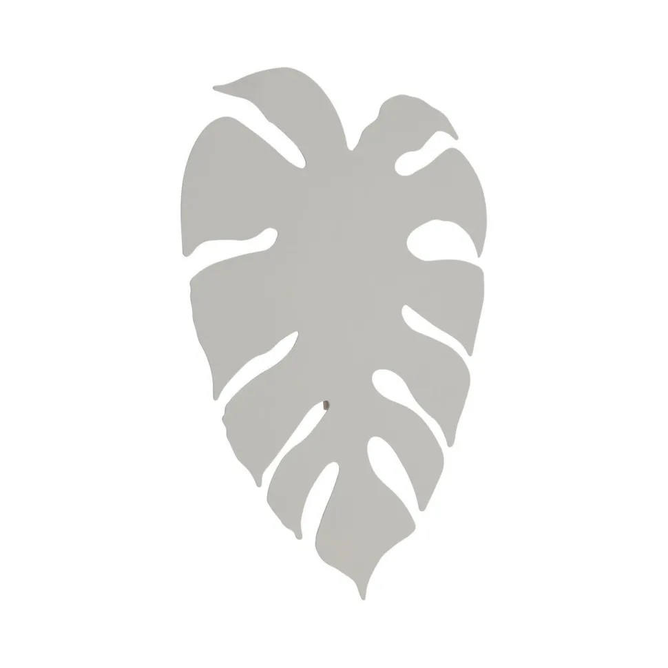 Wandlampe Metall Beige H: 40c m Monstera Blatt 3x G9