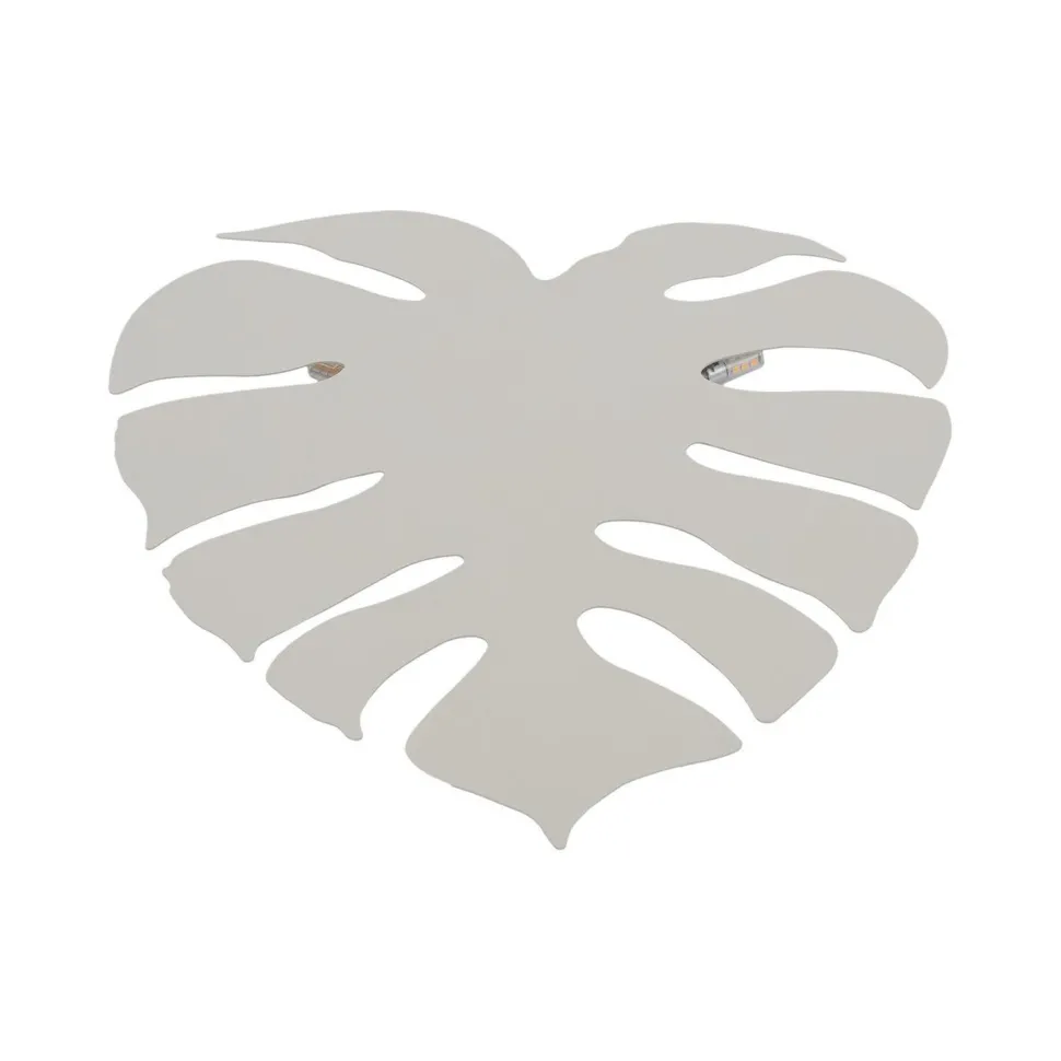 Wandlampe Metall Beige H: 40c m Monstera Blatt 3x G9