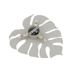 Wandlampe Metall Beige H: 40c m Monstera Blatt 3x G9