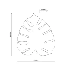 Wandlampe Metall Beige H: 40c m Monstera Blatt 3x G9