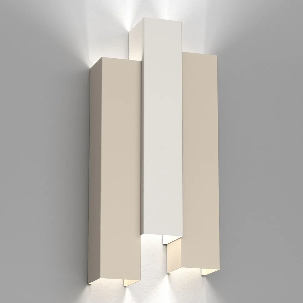 Wandlampe Metall Beige Hellgrau H:72 cm GU10 indirekt