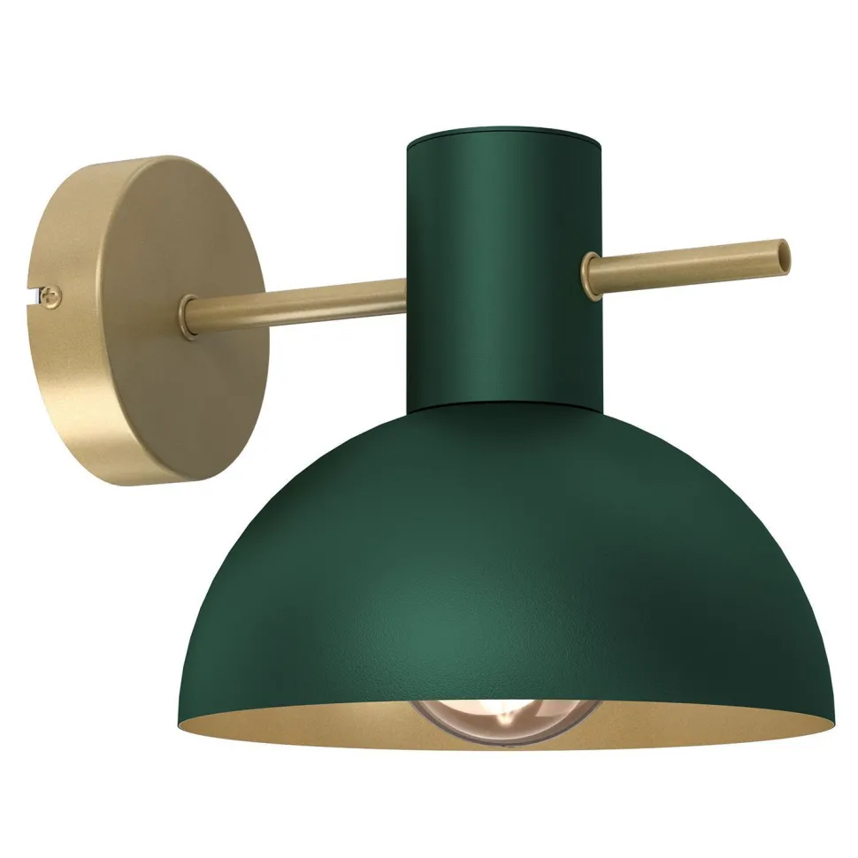 Wandlampe Metall Dunkelgrün Gold T:22 cm E27 stilvoll
