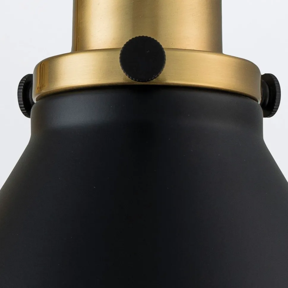 Wandlampe Metall E27 27,5 cm hoch Messing in antik Schwarz