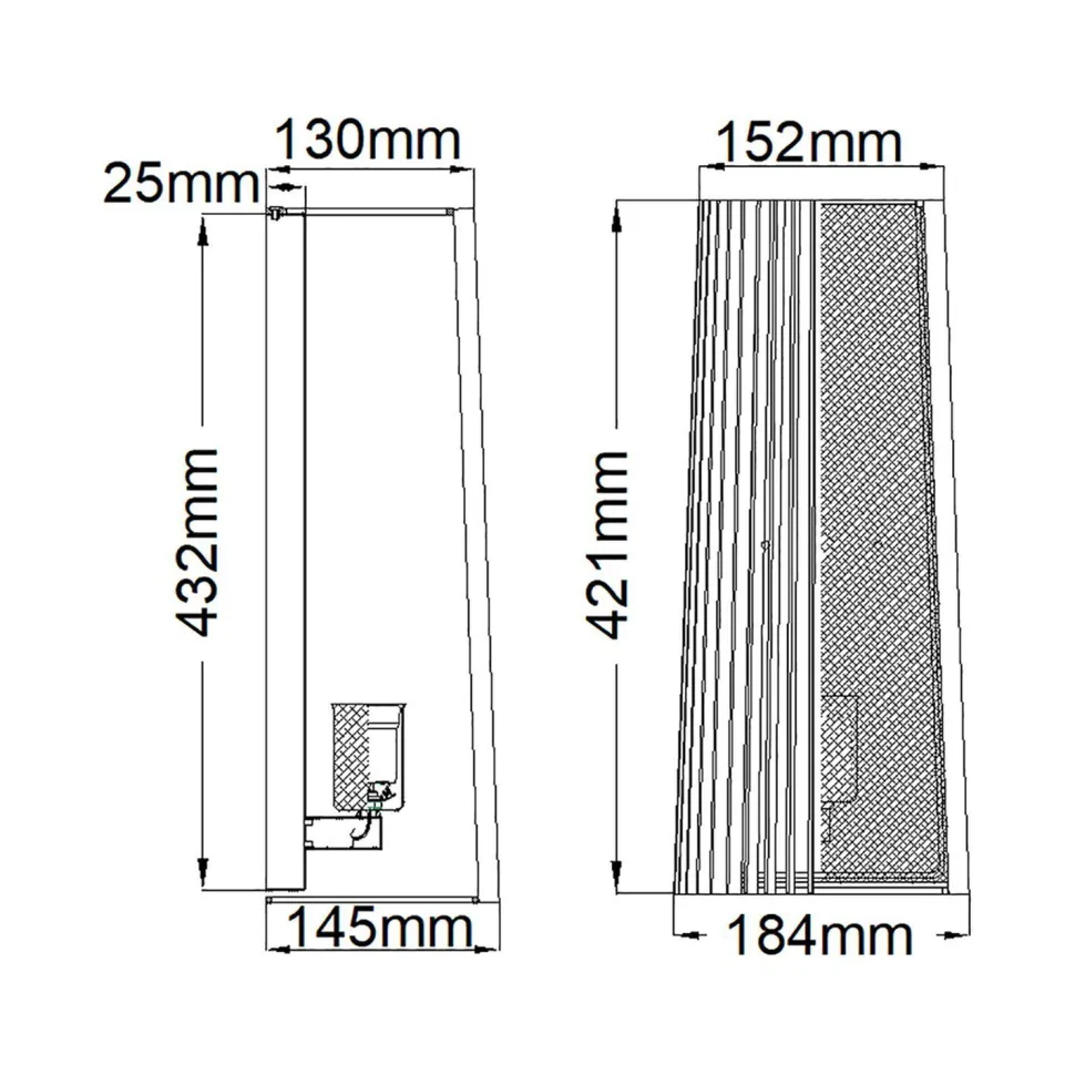 Wandlampe Metall E27 H: 43,2 cm in Messing Schwarz