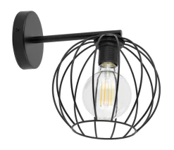 Wandlampe Metall E27 Schwarz Kugel Schirm RASHA