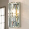 Wandlampe Metall Glas 25 cm hoch Chrom E14 länglich