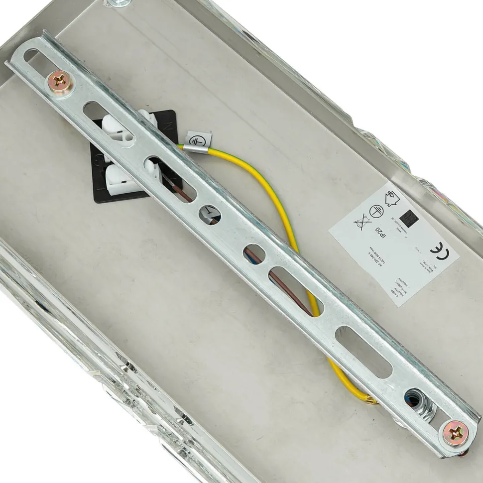 Wandlampe Metall Glas 25 cm hoch Chrom E14 länglich