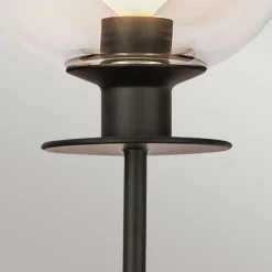 Wandlampe Metall Glas 29,2 cm hoch Schwarz E14 Modern