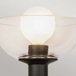 Wandlampe Metall Glas 29,2 cm hoch Schwarz E14 Modern