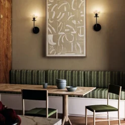 Wandlampe Metall Glas 29,2 cm hoch Schwarz E14 Modern