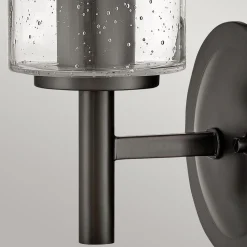 Wandlampe Metall Glas 26,2 cm hoch Schwarz E27 GRACIA